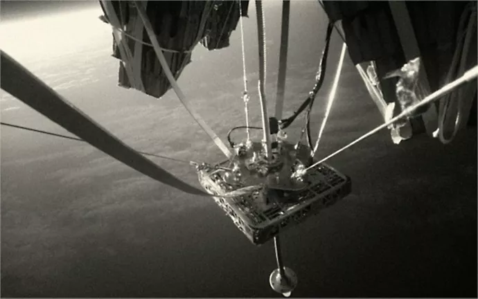 Solar sail in flight